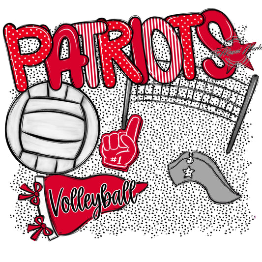 Patriots Volleyball Spirit-Red