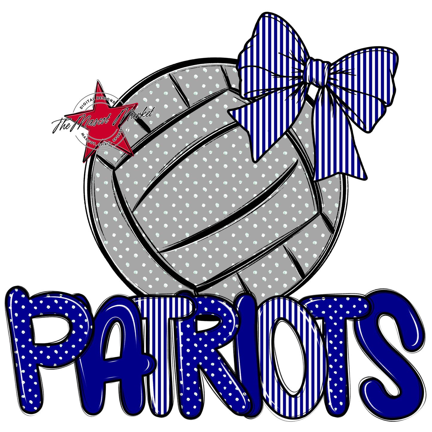 Patriots Volleyball Spirit Design-Blue