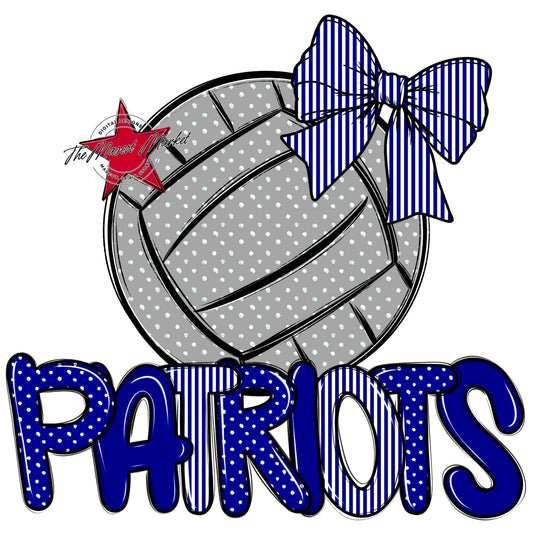 Patriots Volleyball Spirit Design-Blue