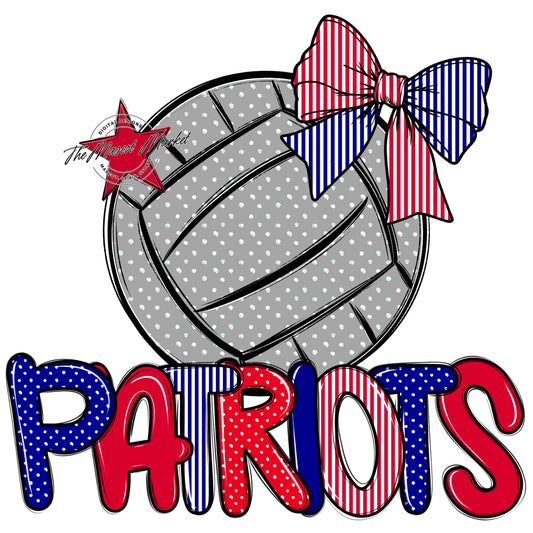 Patriots Volleyball Spirit Design-Blue & Red