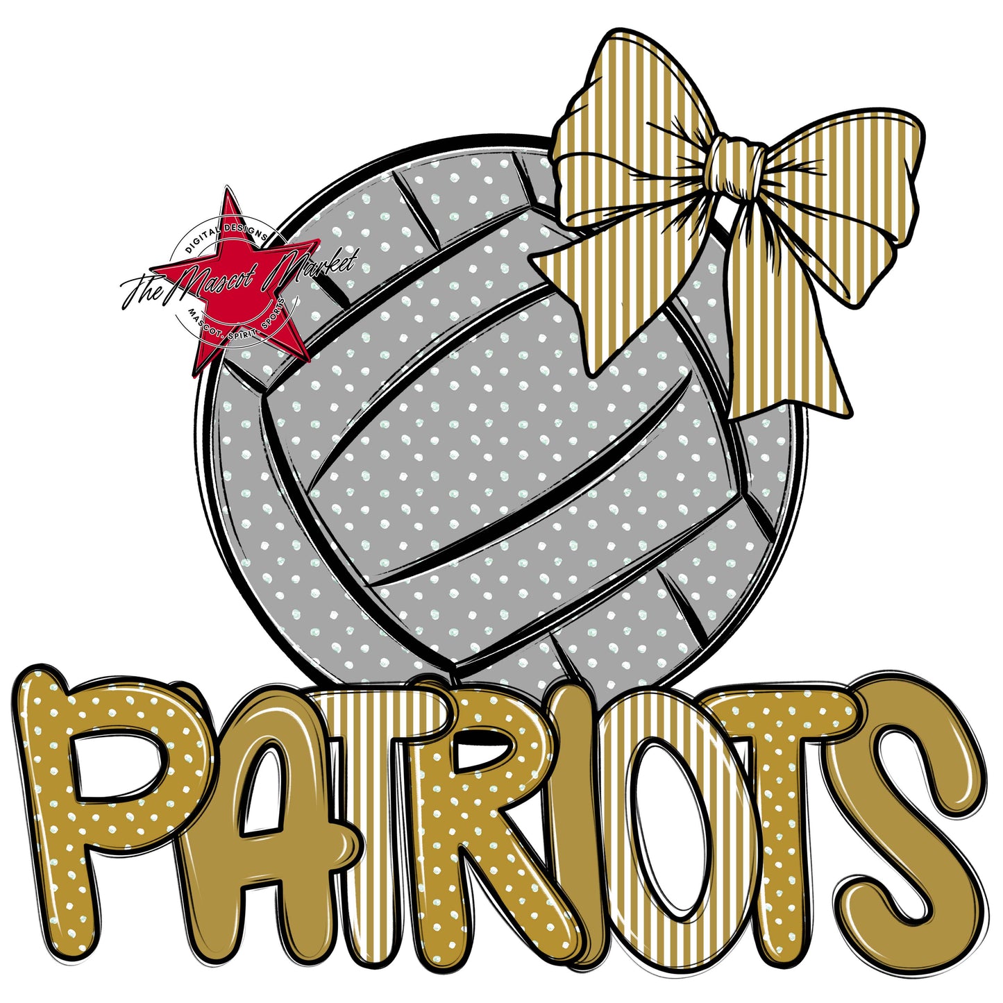 Patriots Volleyball Spirit Design-Gold