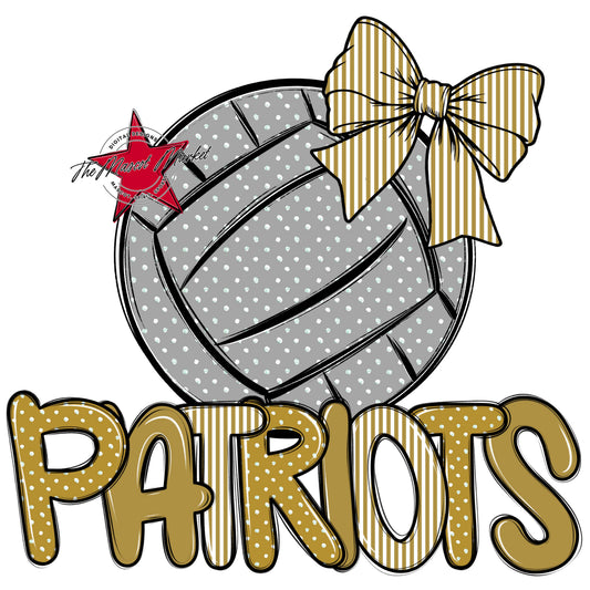 Patriots Volleyball Spirit Design-Gold