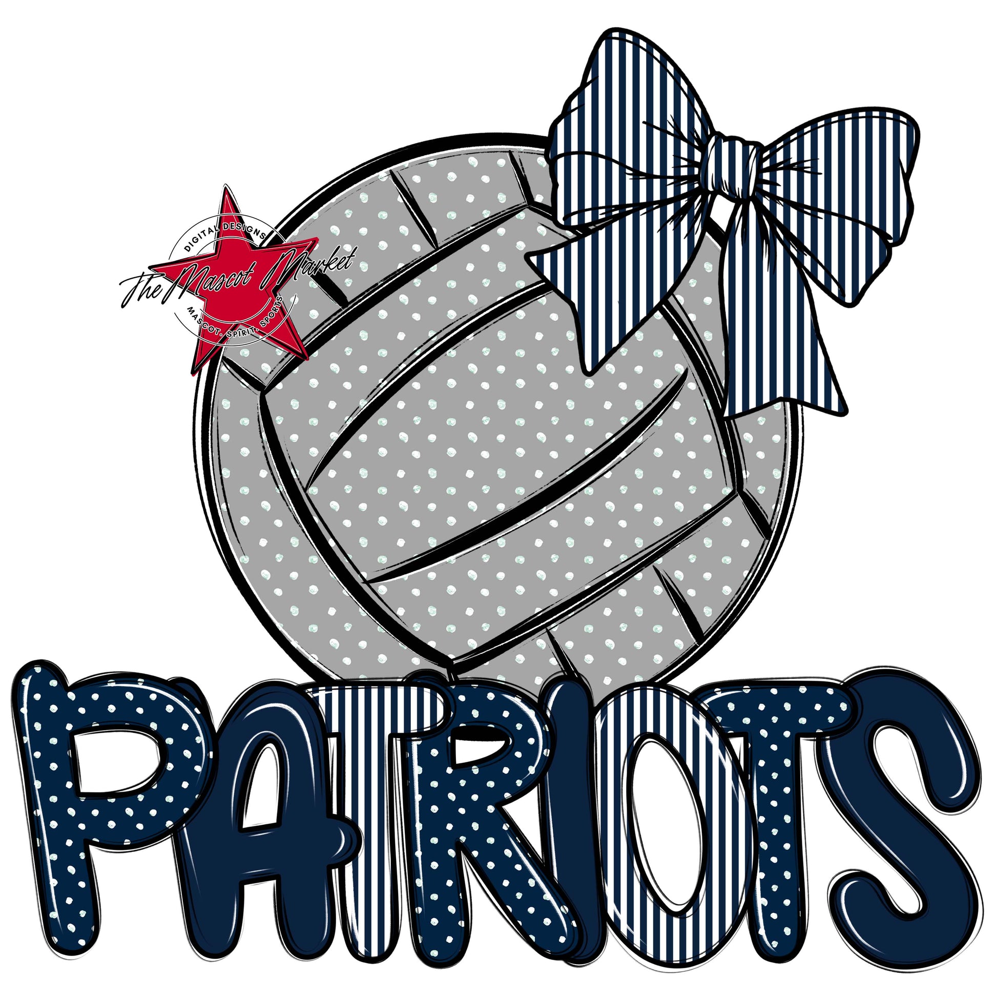 Patriots Volleyball Spirit Design-Navy