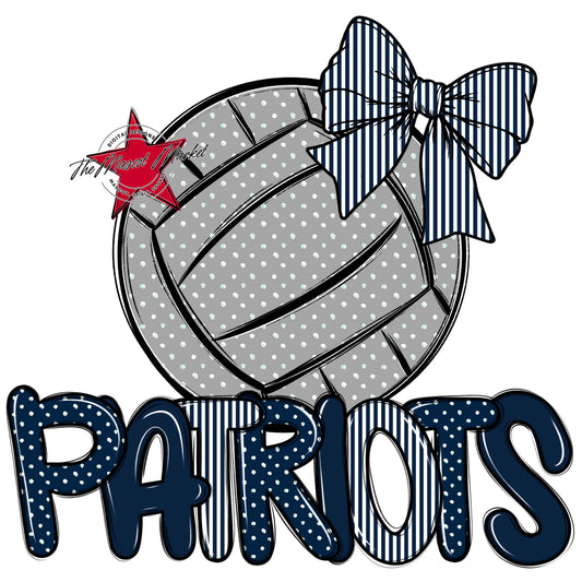 Patriots Volleyball Spirit Design-Navy