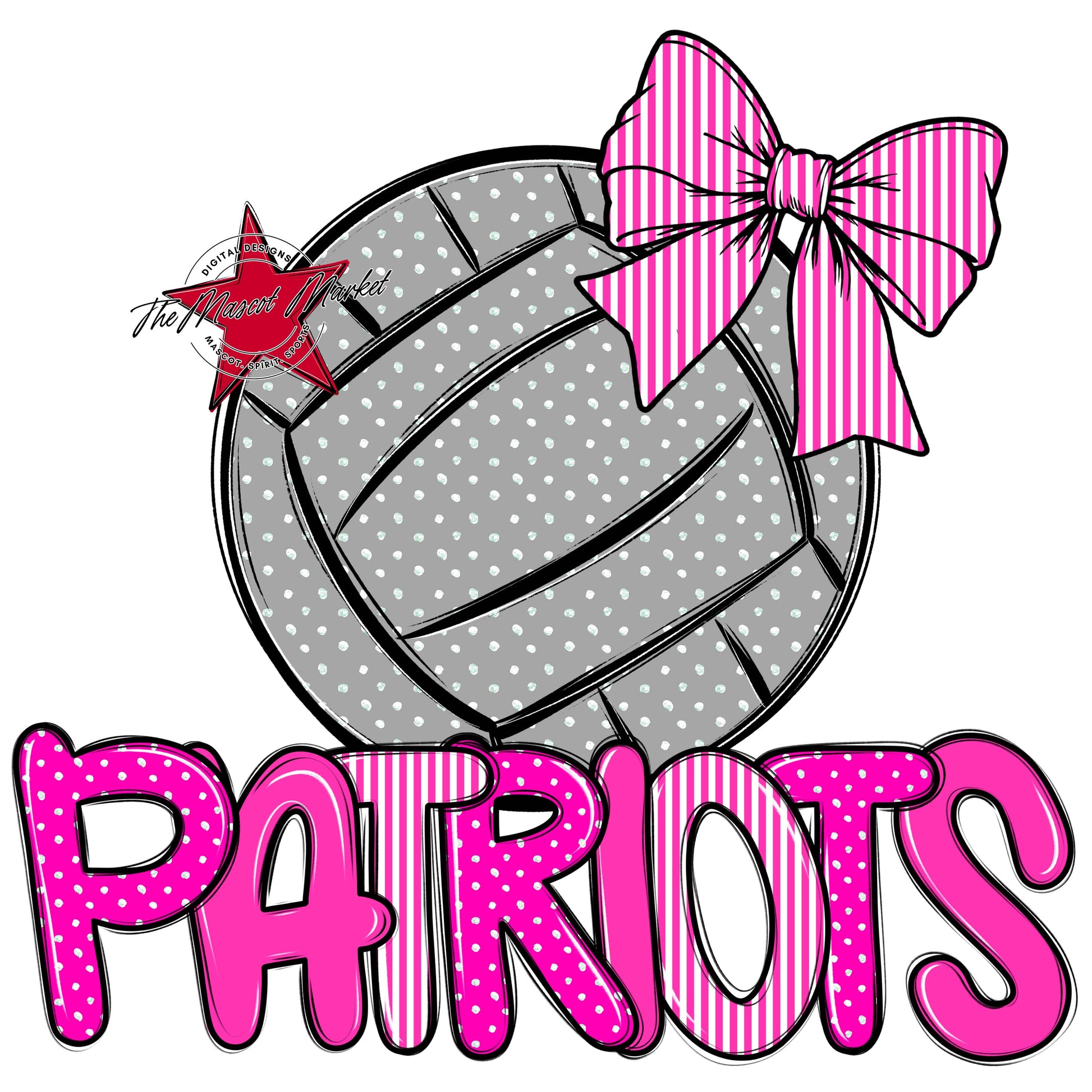 Patriots Volleyball Spirit Design-Pink