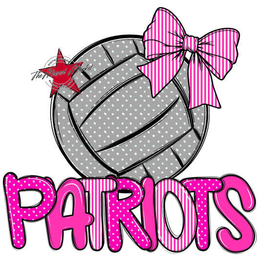 Patriots Volleyball Spirit Design-Pink