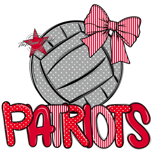 Patriots Volleyball Spirit Design-Red