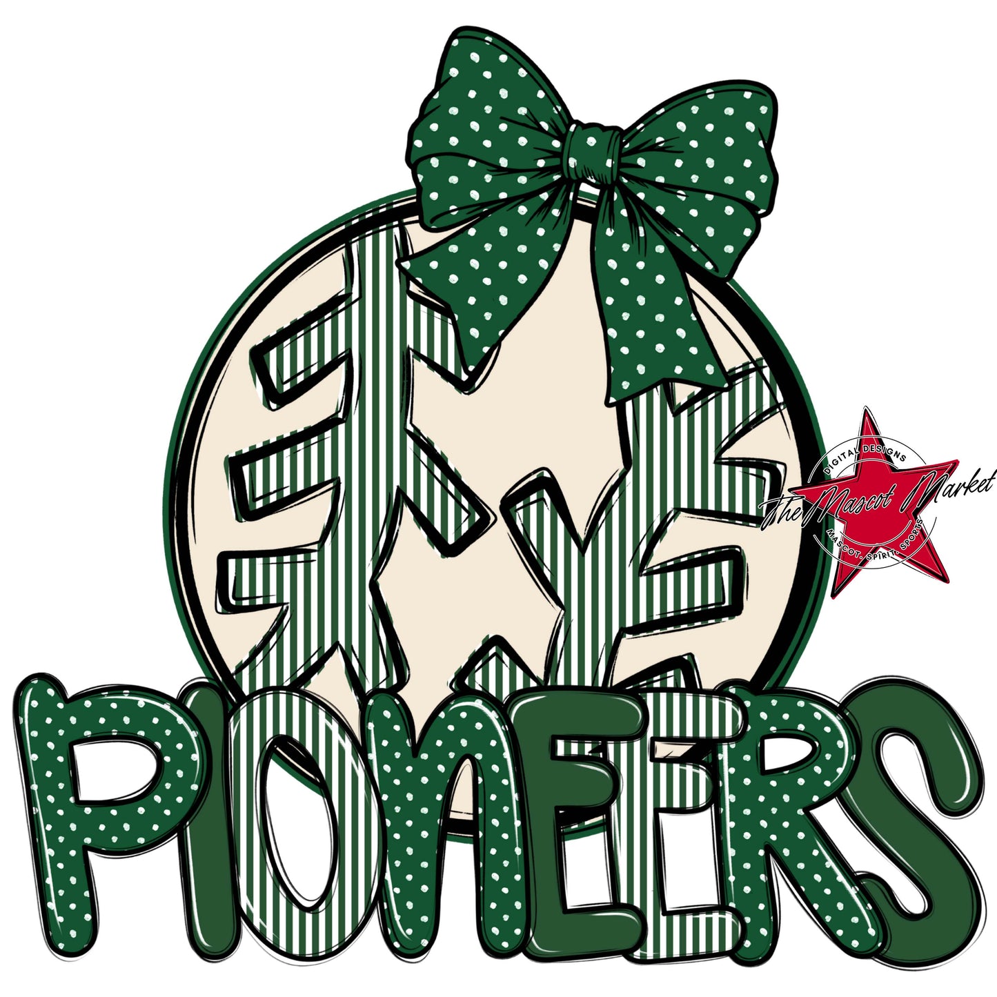 Pioneers Baseball-Softball Spirit Design-Green