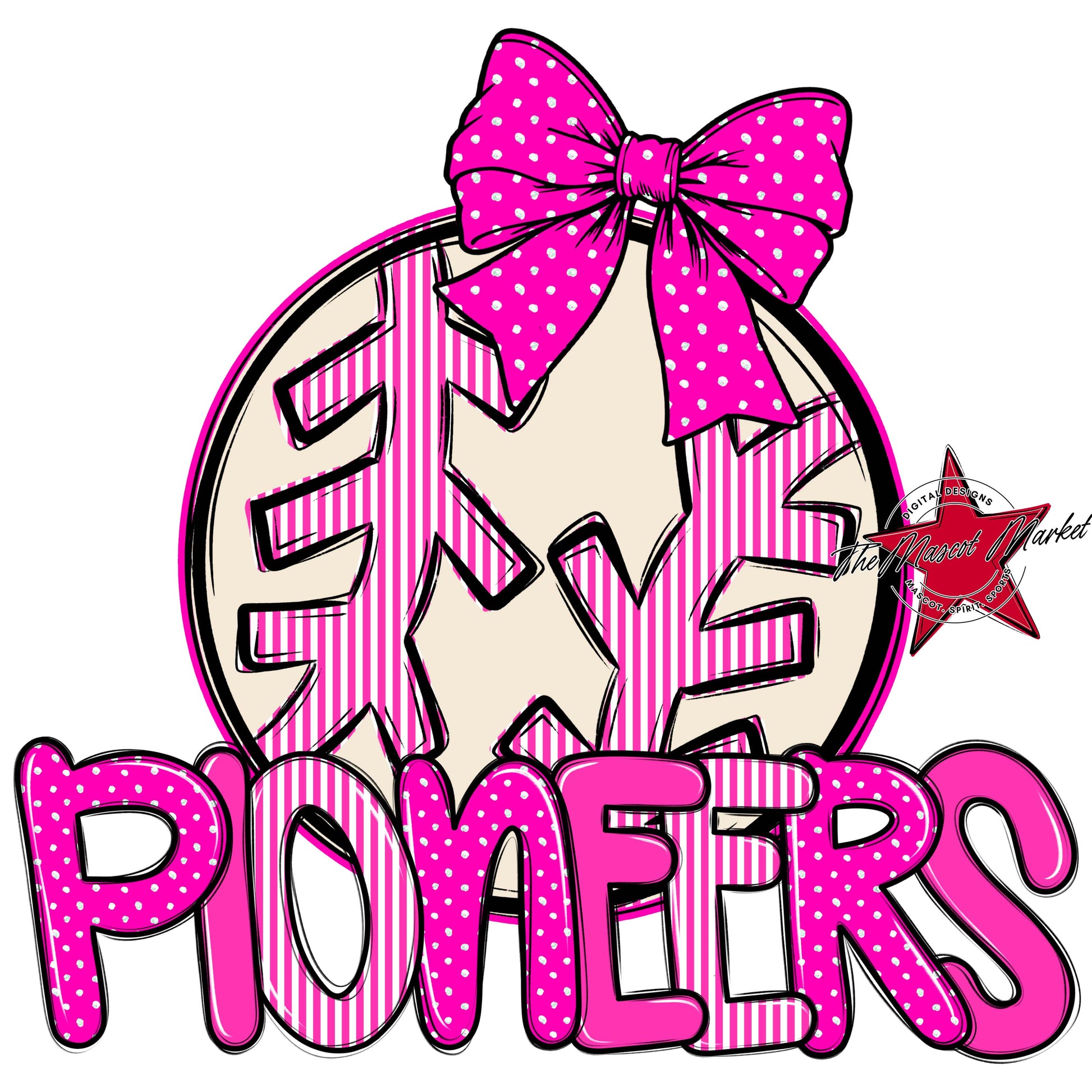 Pioneers Baseball-Softball Spirit Design-Pink