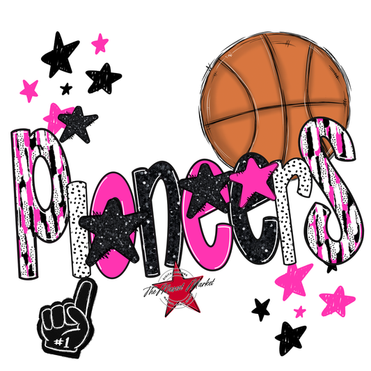Pioneers Basketball Scrape-Pink