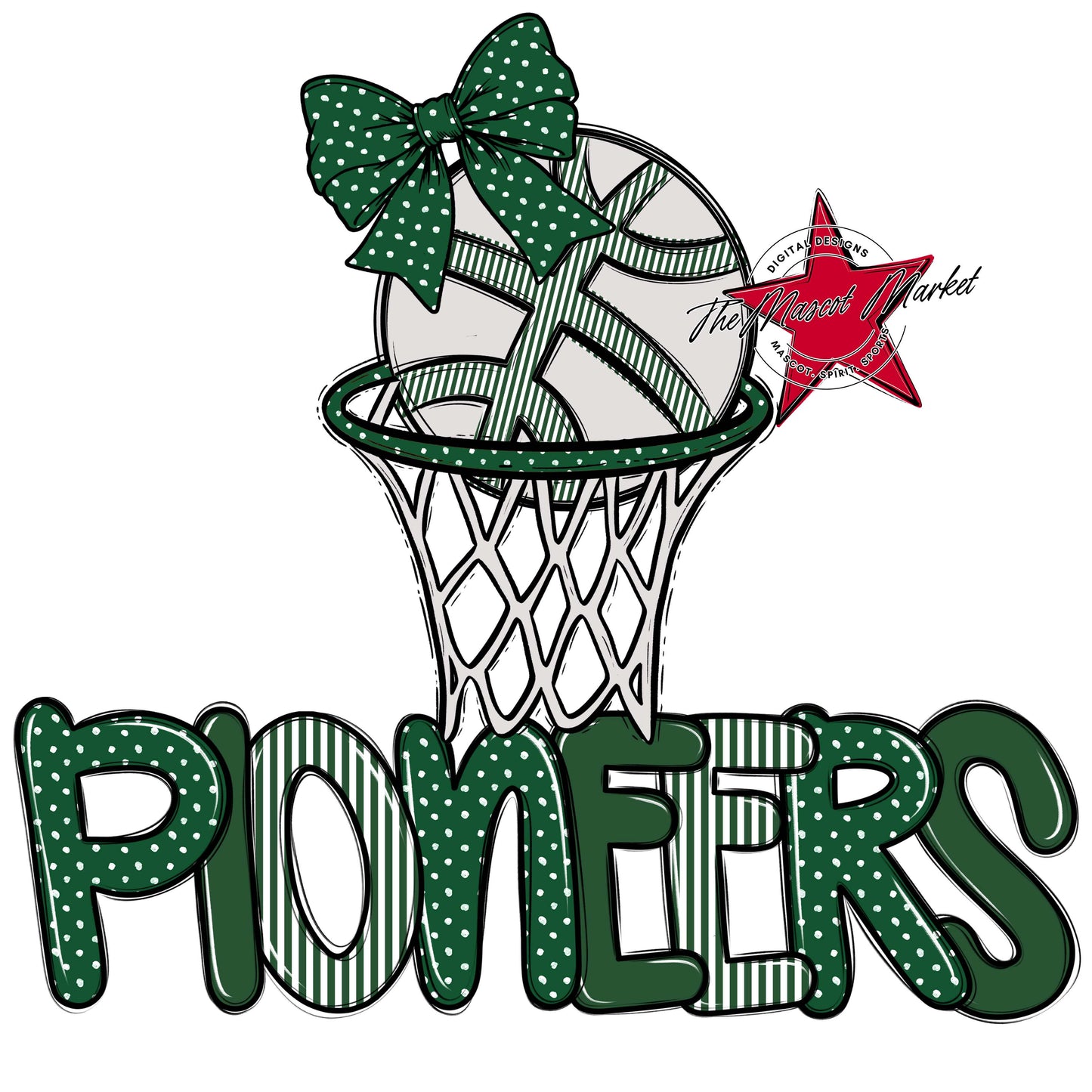 Pioneers Basketball Spirit Design-Green