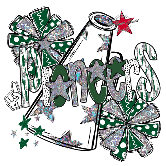 Pioneers Cheer Megaphone Scrape-Green