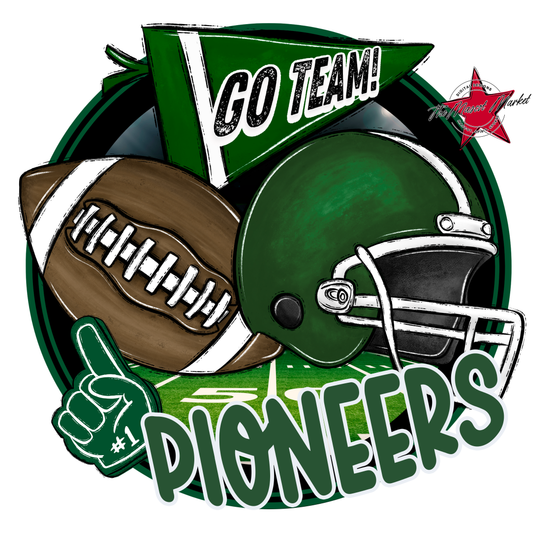 Pioneers Circle Football Design-Green