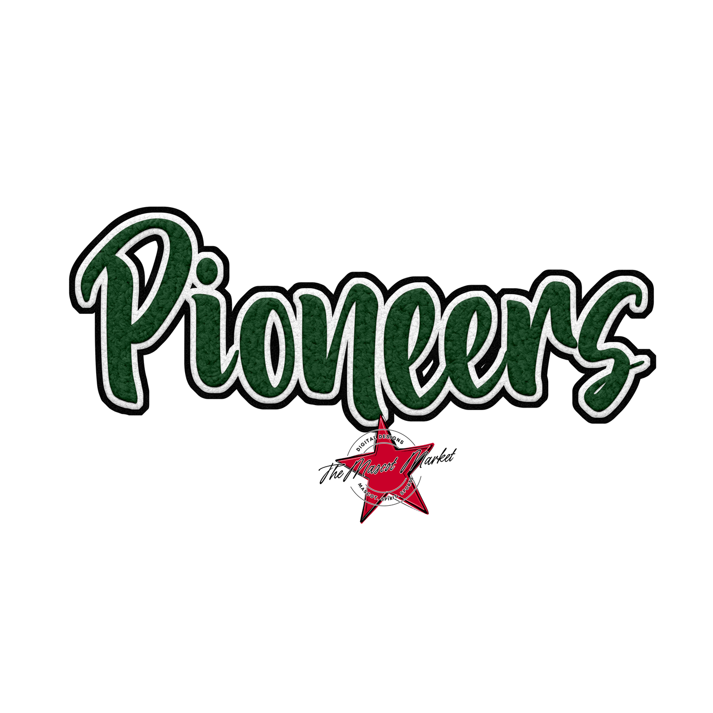 Pioneers Faux Chenille Patch-Green