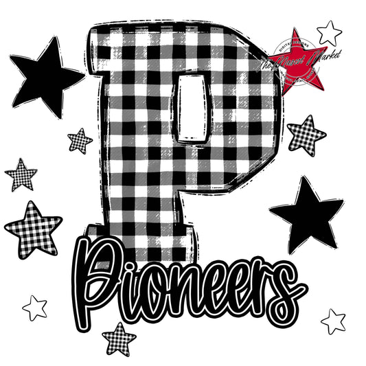 Pioneers Plaid Star Design-Black
