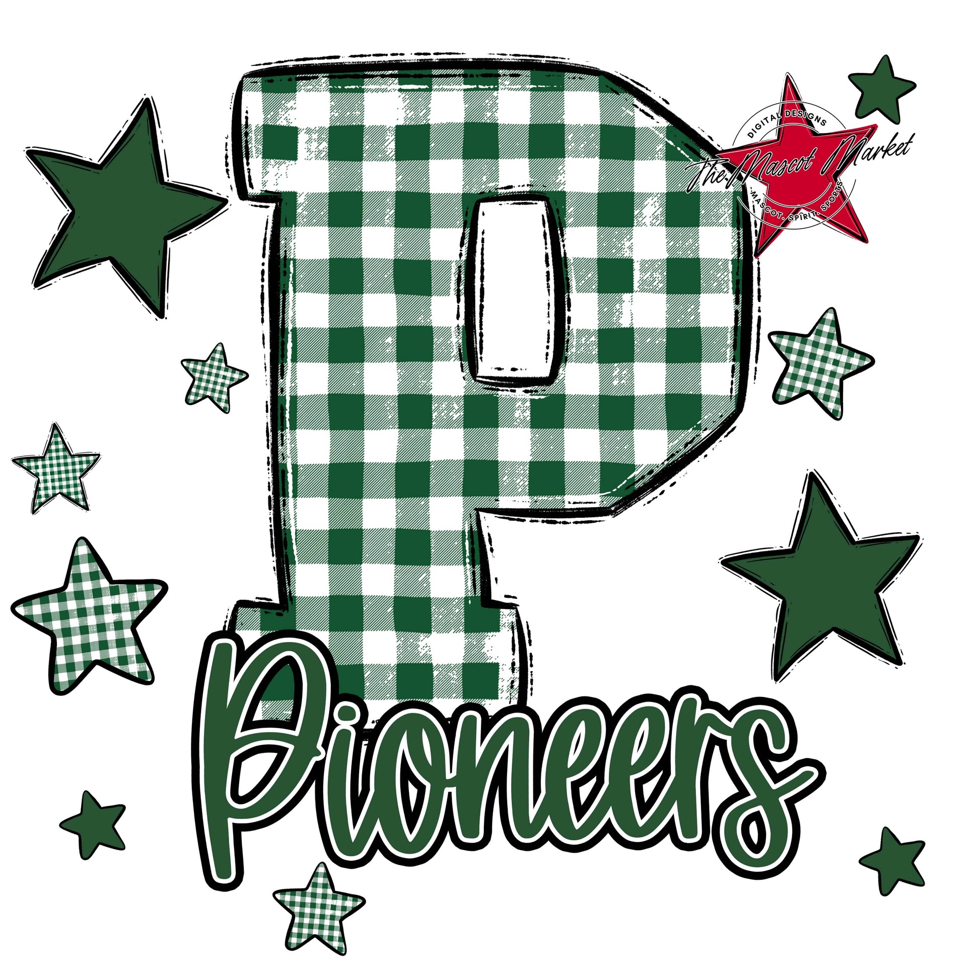 Pioneers Plaid Star Design-Green