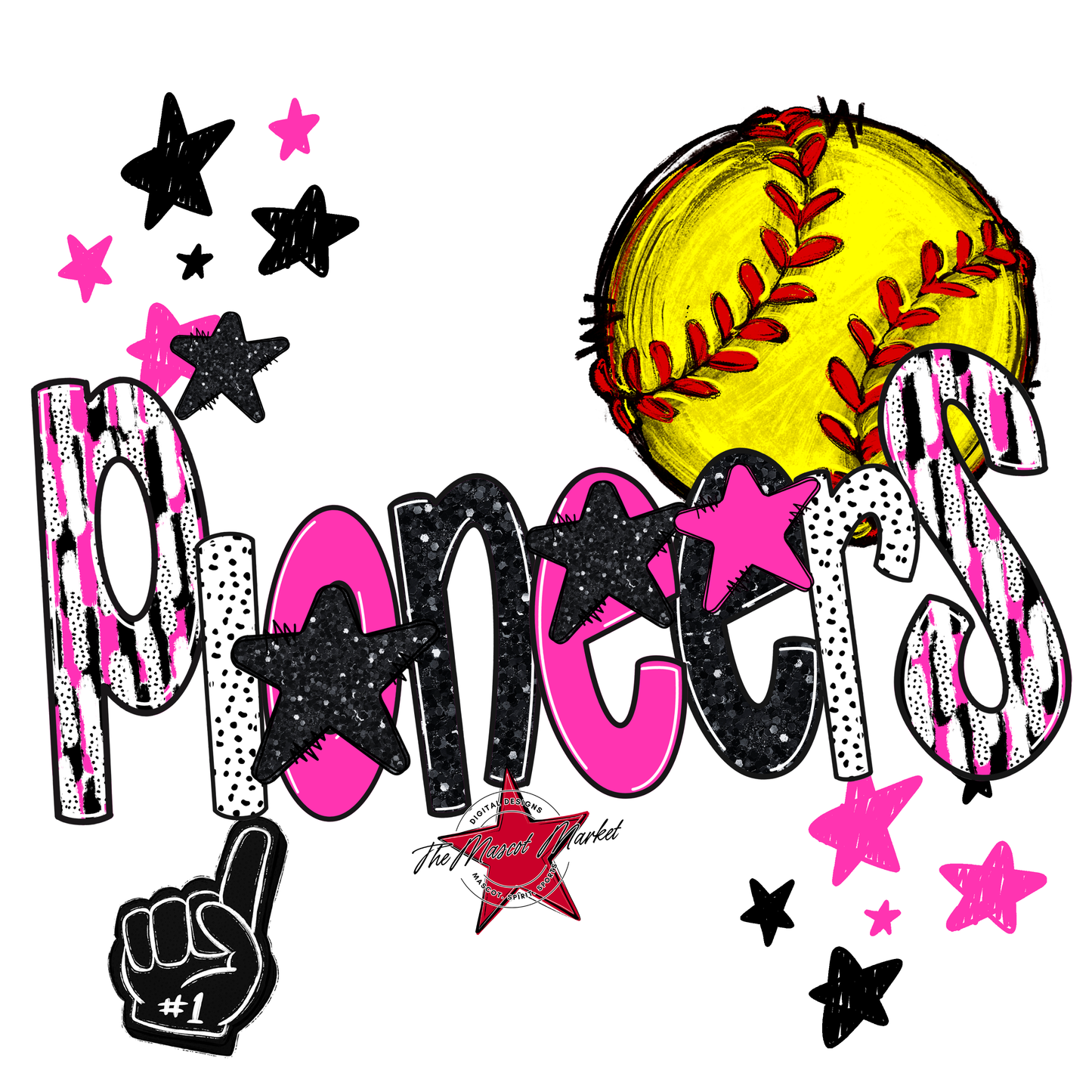 Pioneers Softball Scrape-Pink