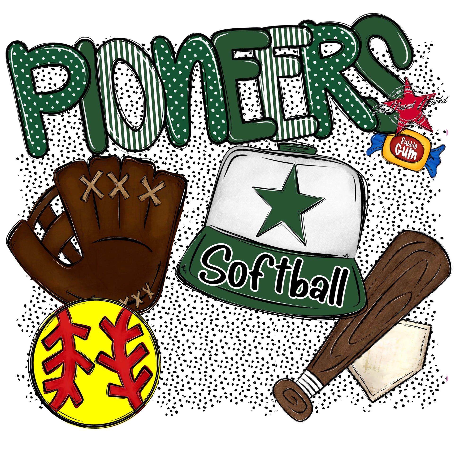 Pioneers Softball Spirit-Green