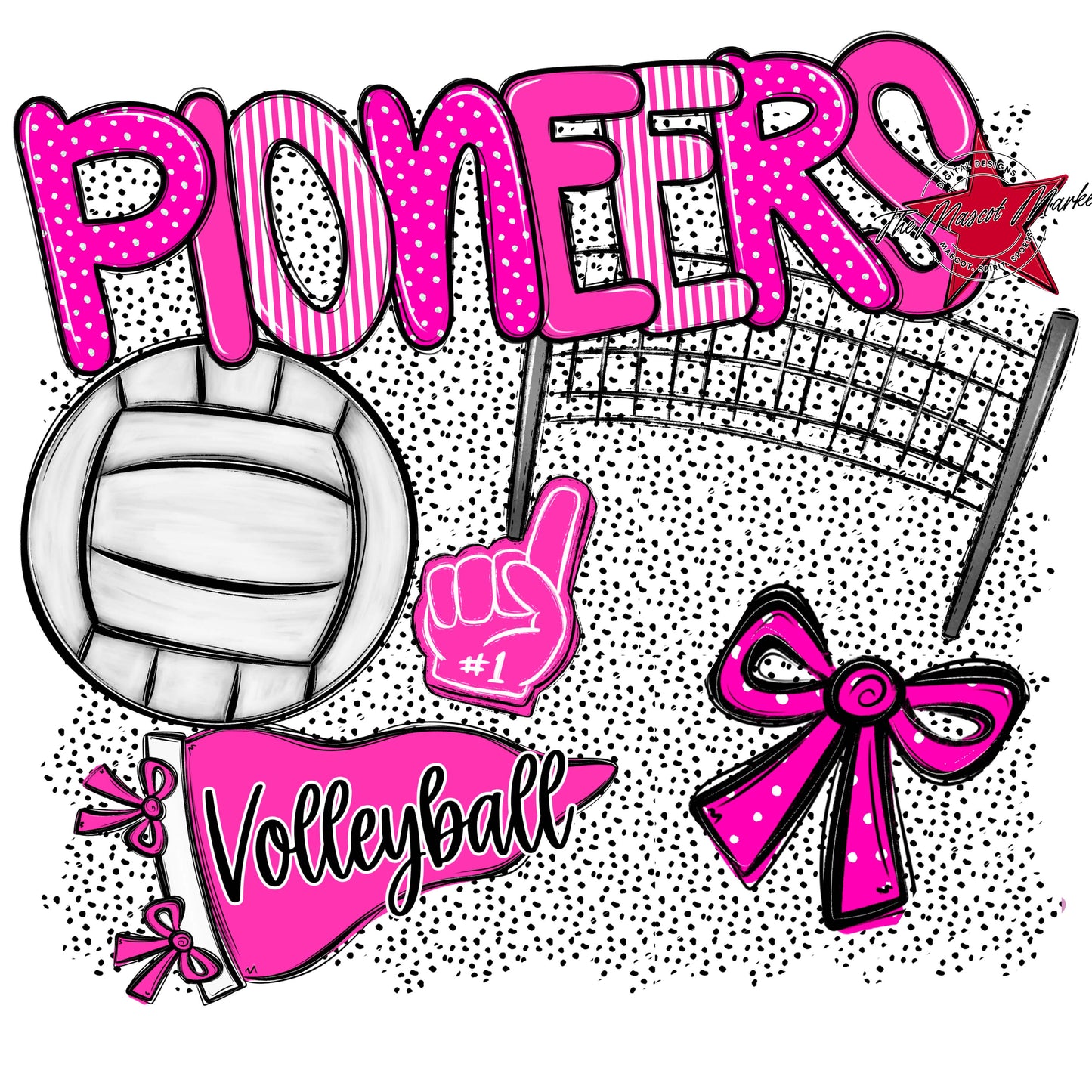 Pioneers Volleyball Spirit-Pink