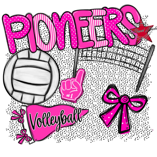 Pioneers Volleyball Spirit-Pink