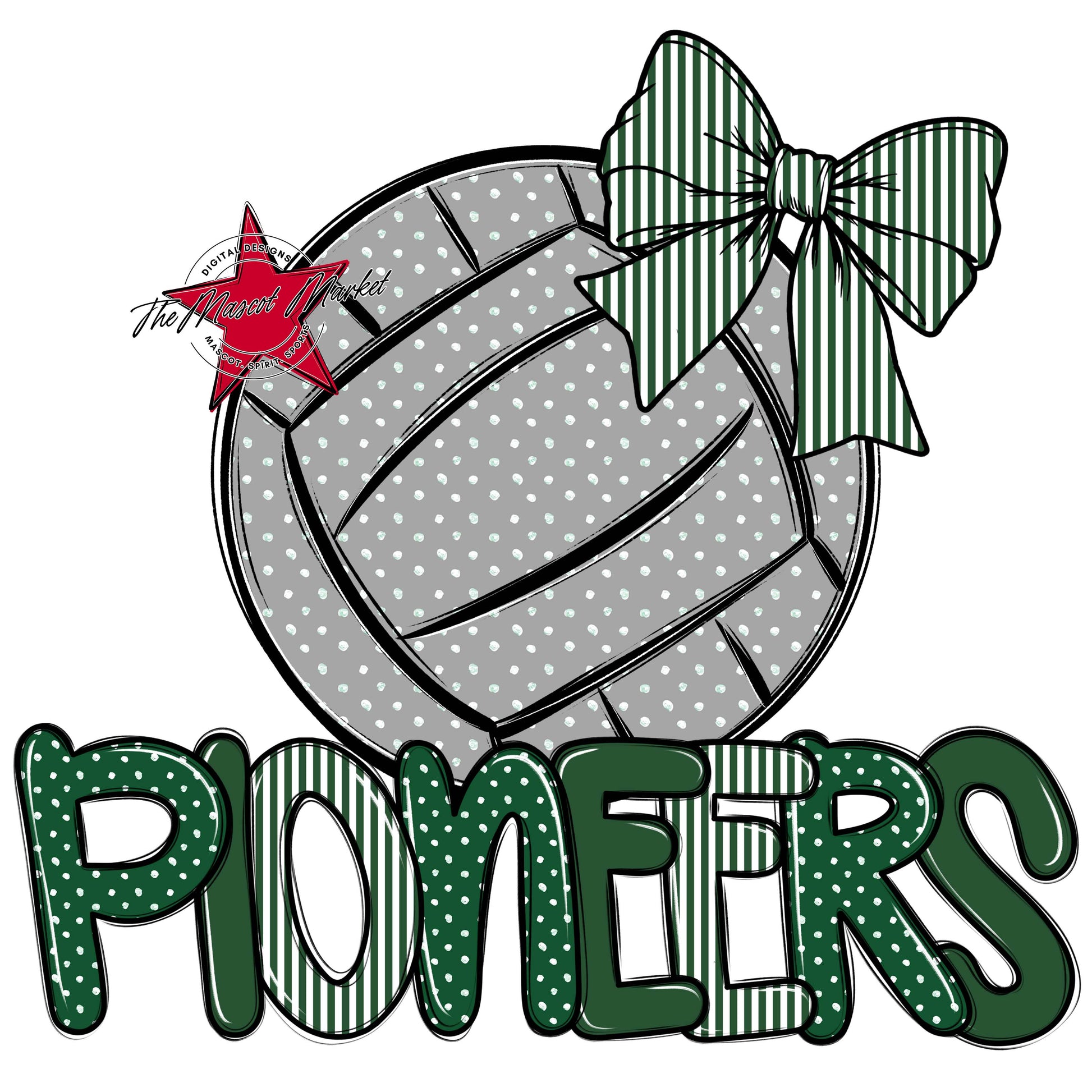 Pioneers Volleyball Spirit Design-Green