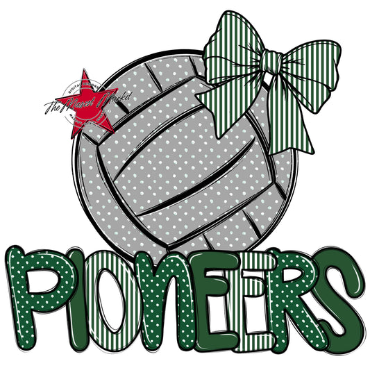 Pioneers Volleyball Spirit Design-Green