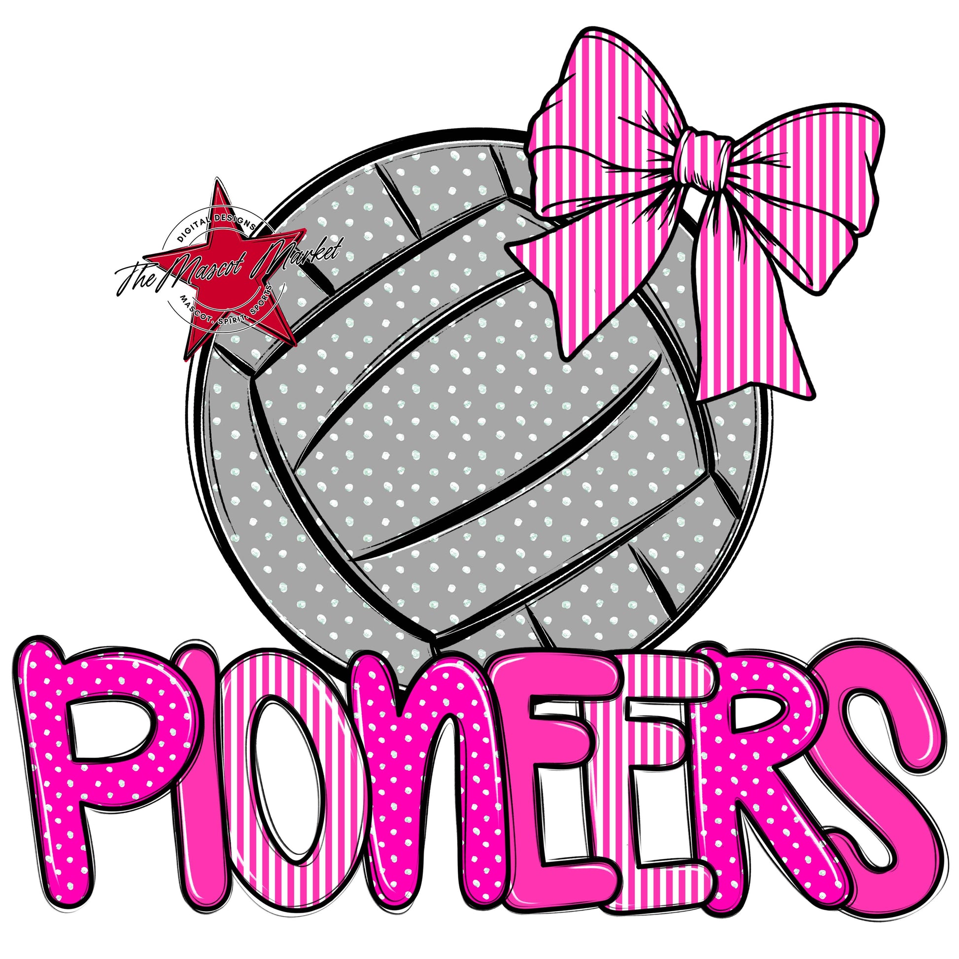 Pioneers Volleyball Spirit Design-Pink