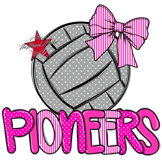Pioneers Volleyball Spirit Design-Pink