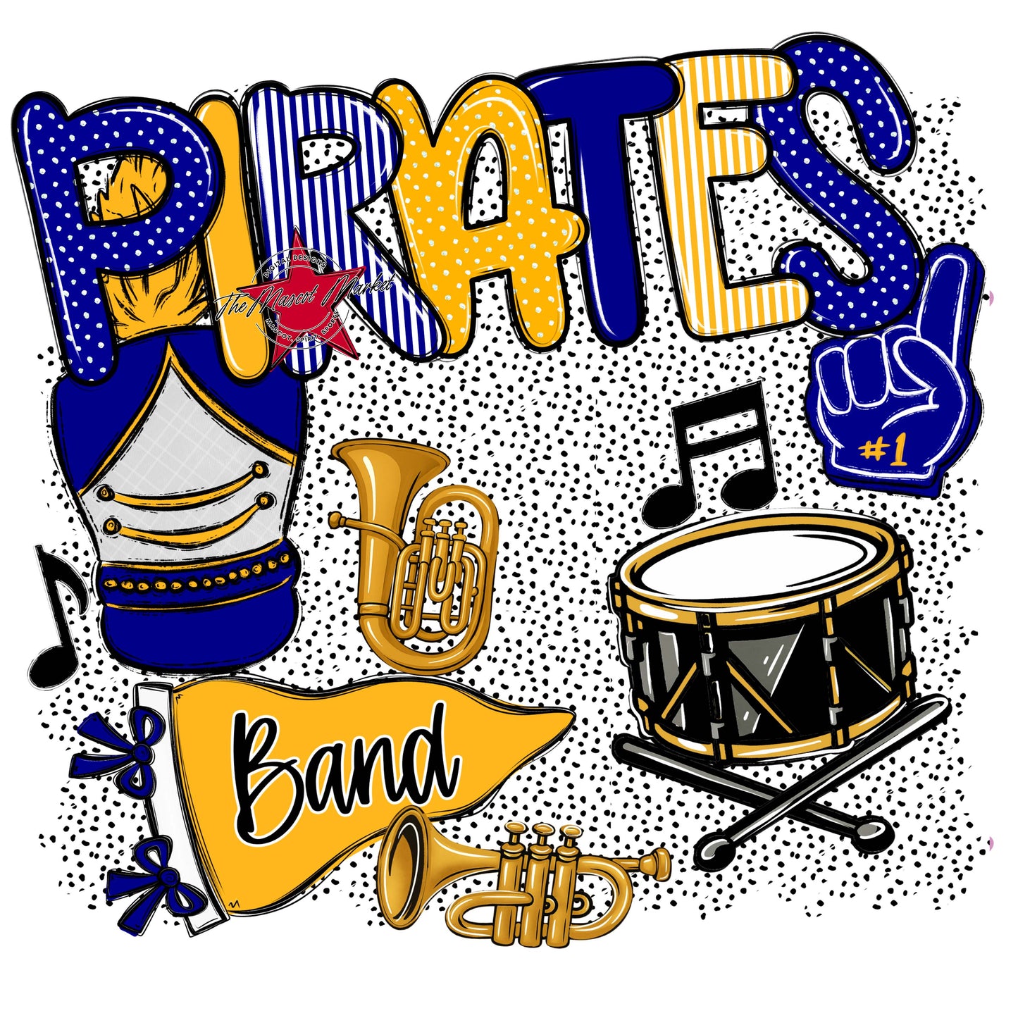 Pirates Band Spirit-Blue & Yellow
