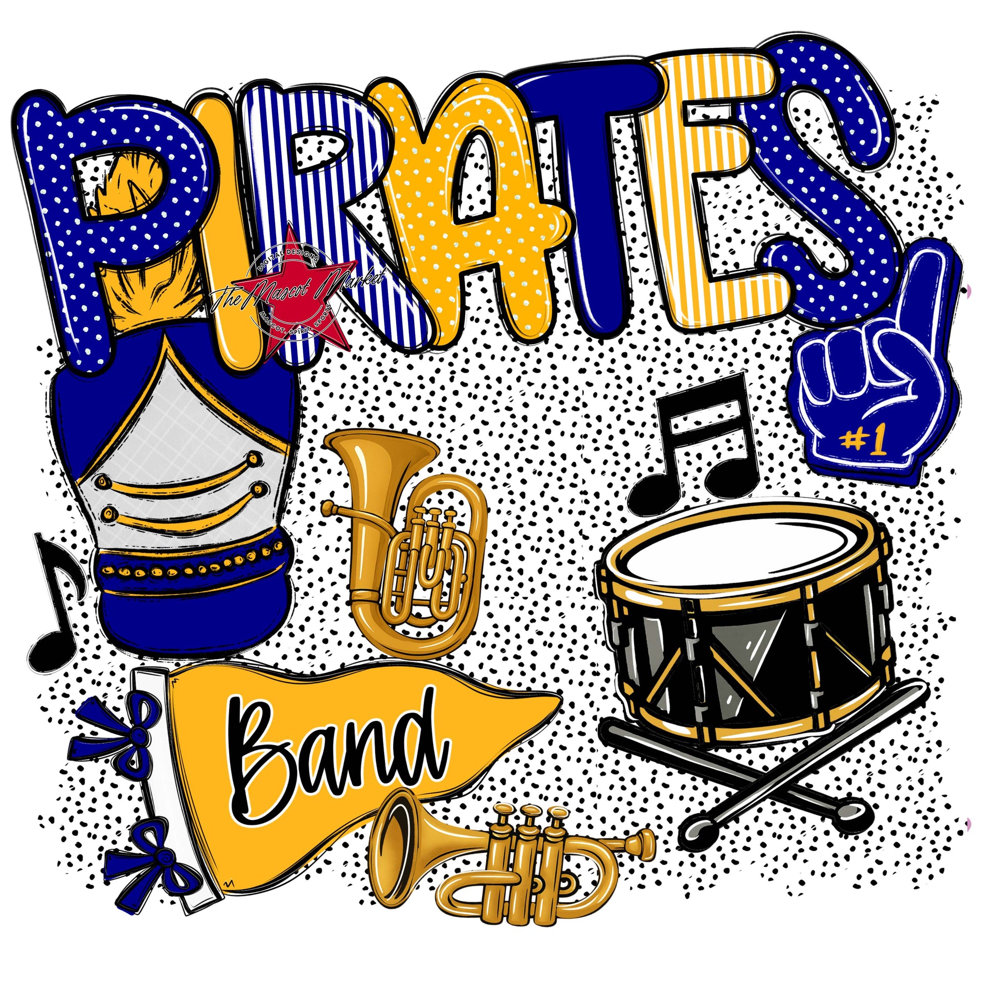 Pirates Band Spirit-Blue & Yellow