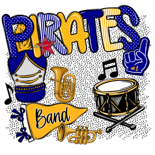 Pirates Band Spirit-Blue & Yellow