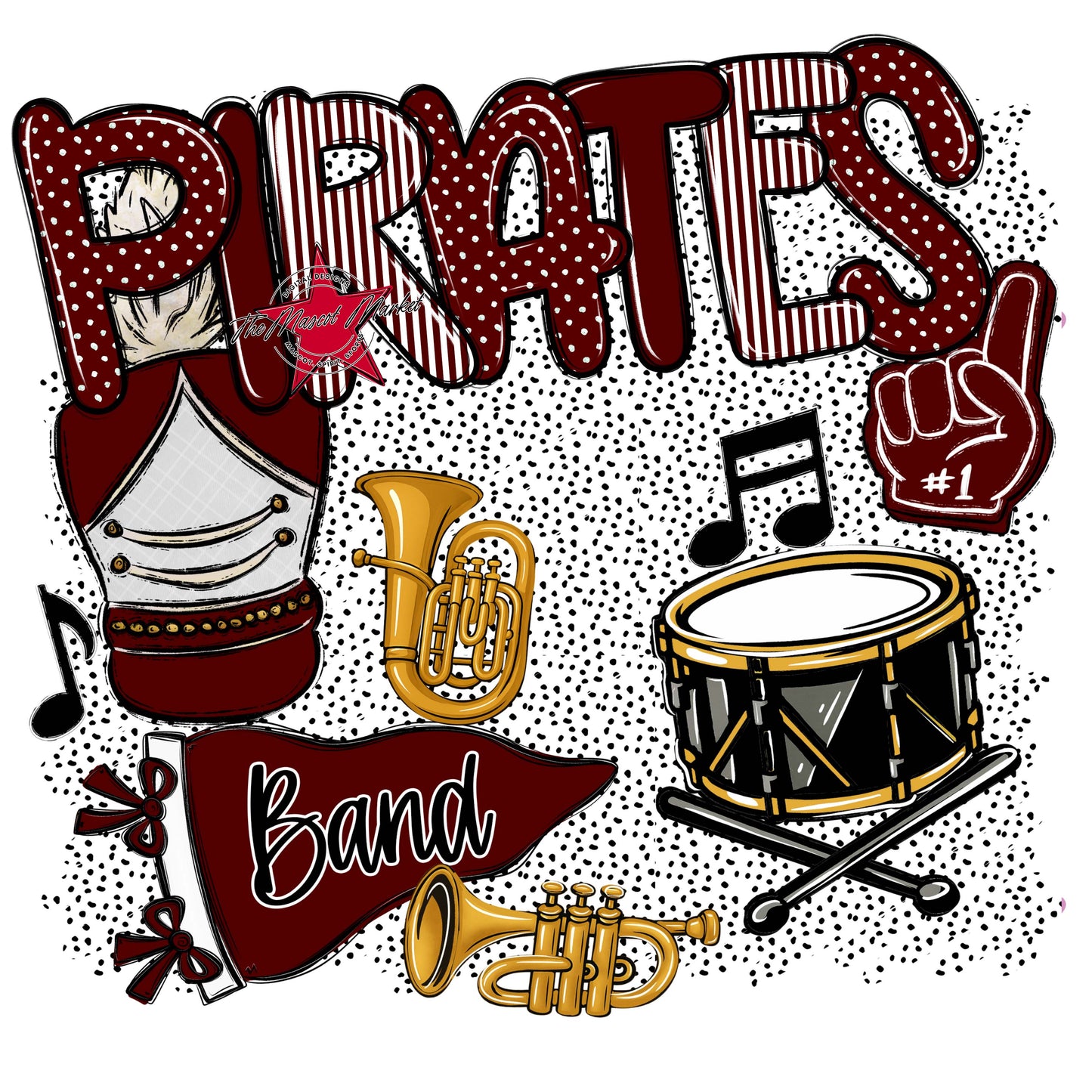 Pirates Band Spirit-Maroon