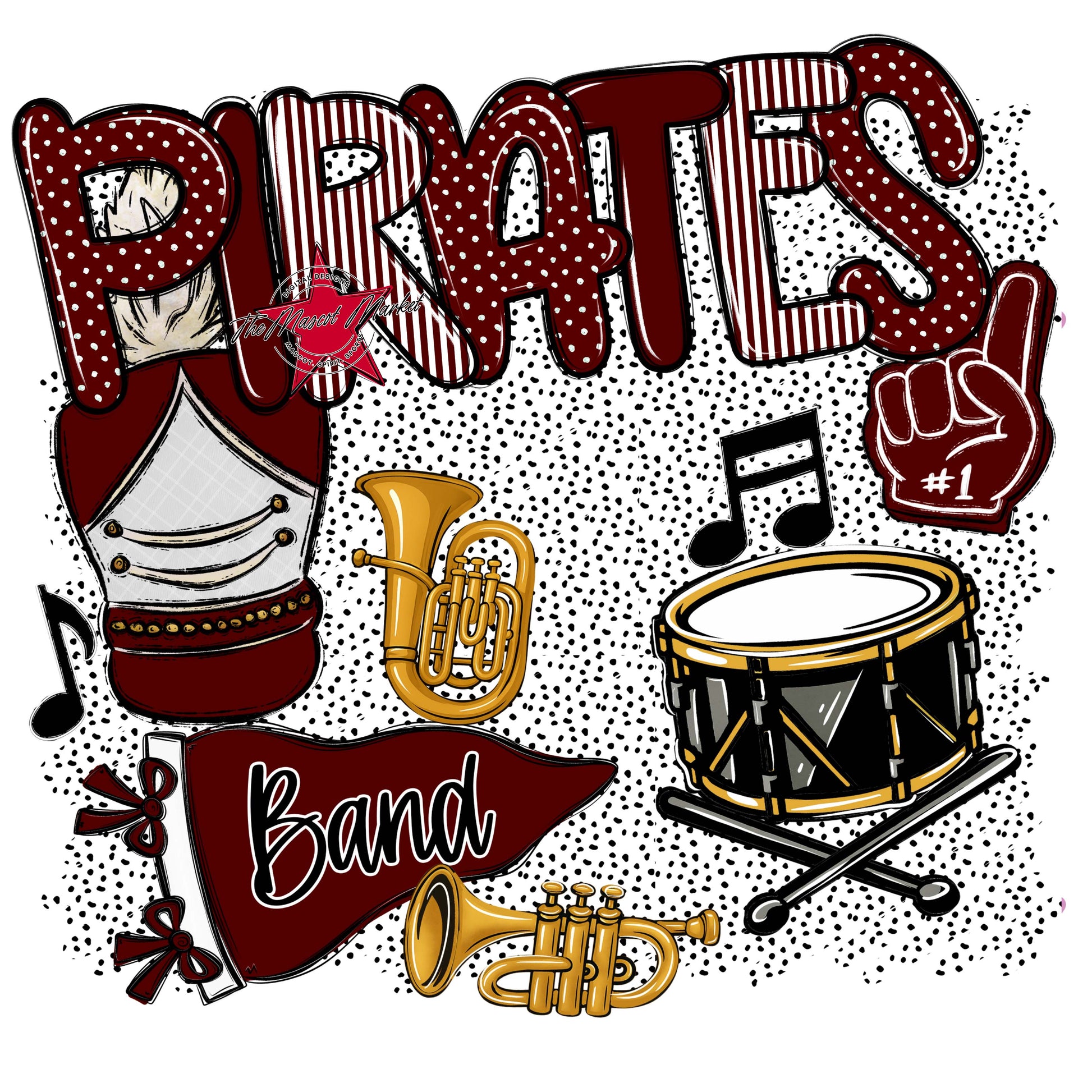 Pirates Band Spirit-Maroon