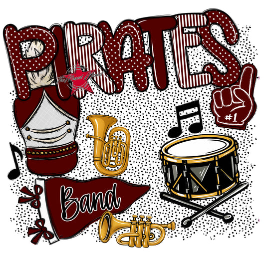 Pirates Band Spirit-Maroon