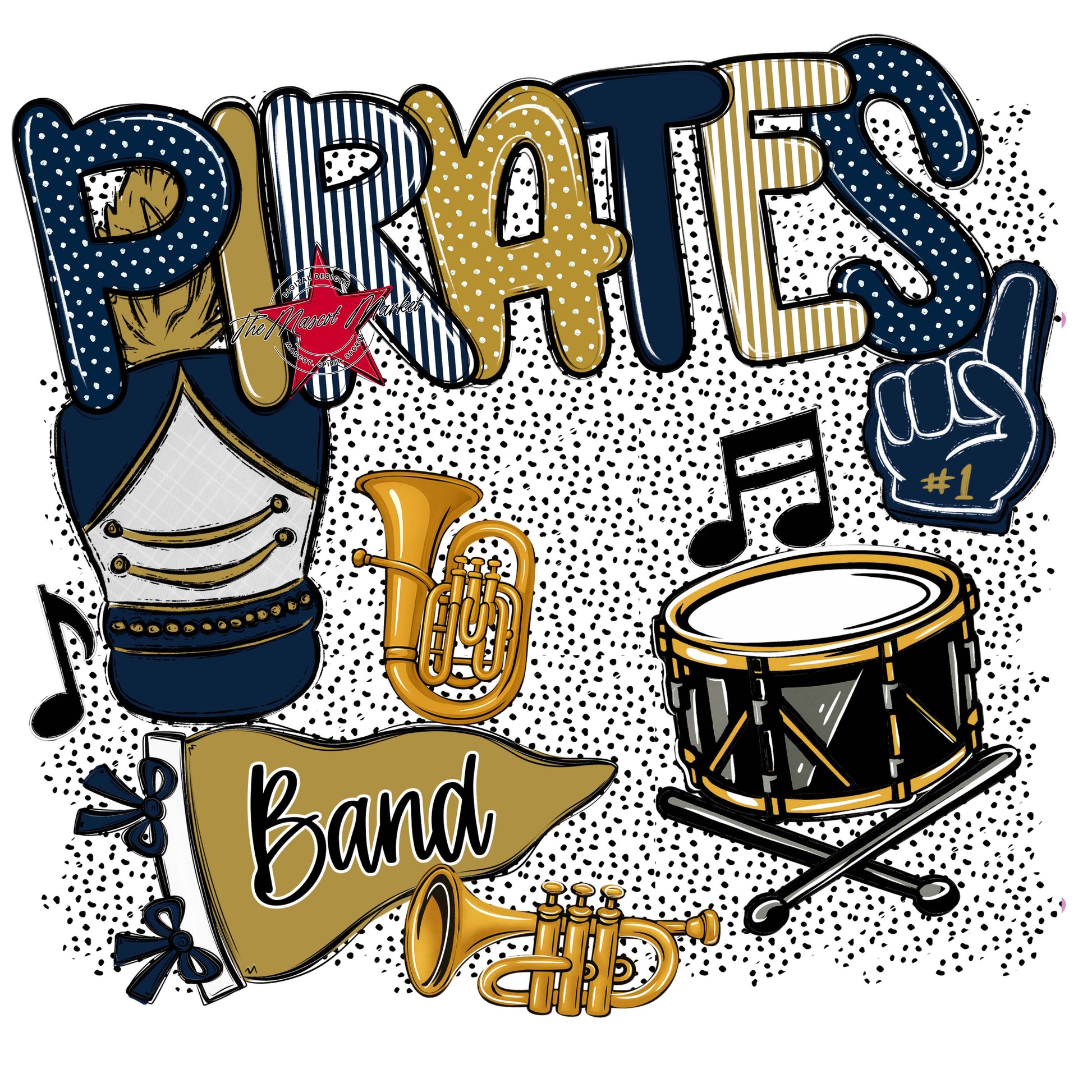 Pirates Band Spirit-Navy & Gold