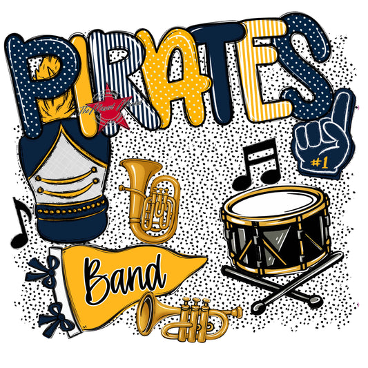 Pirates Band Spirit-Navy & Yellow