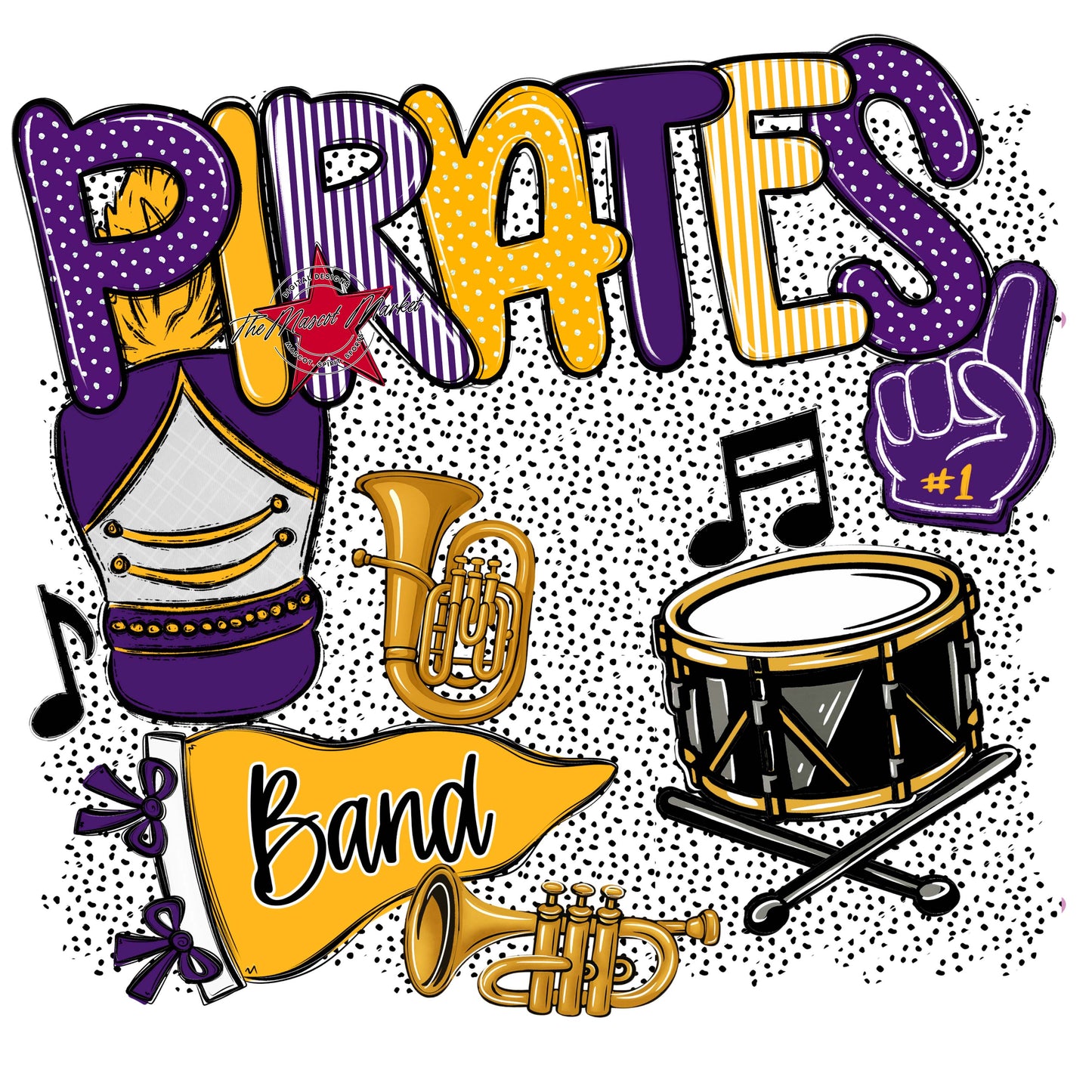 Pirates Band Spirit-Purple & Yellow