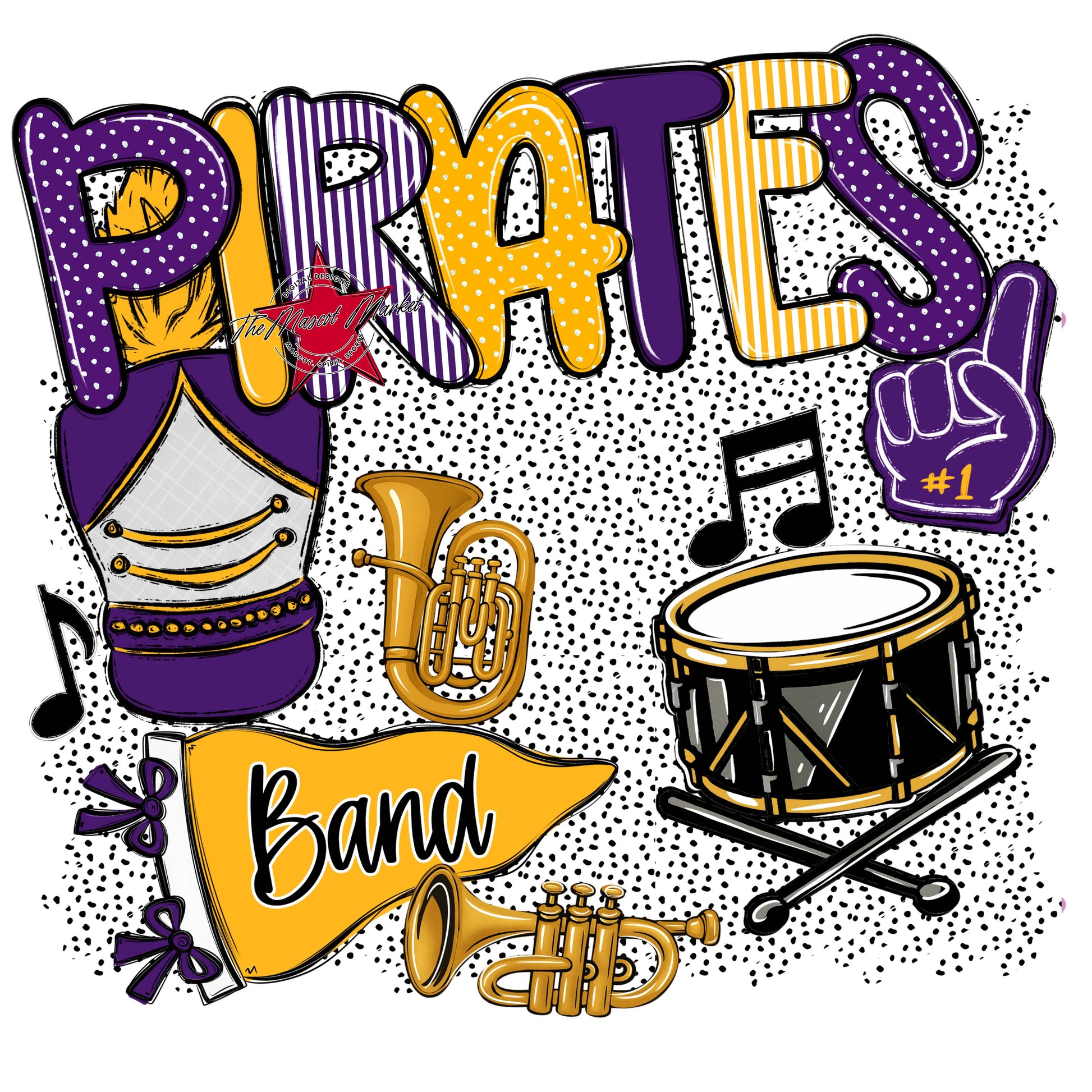 Pirates Band Spirit-Purple & Yellow