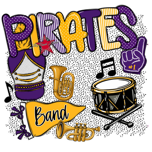 Pirates Band Spirit-Purple & Yellow