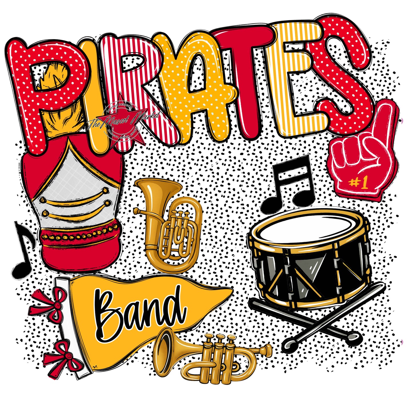 Pirates Band Spirit-Red & Yellow