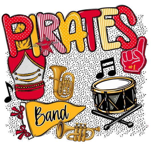 Pirates Band Spirit-Red & Yellow