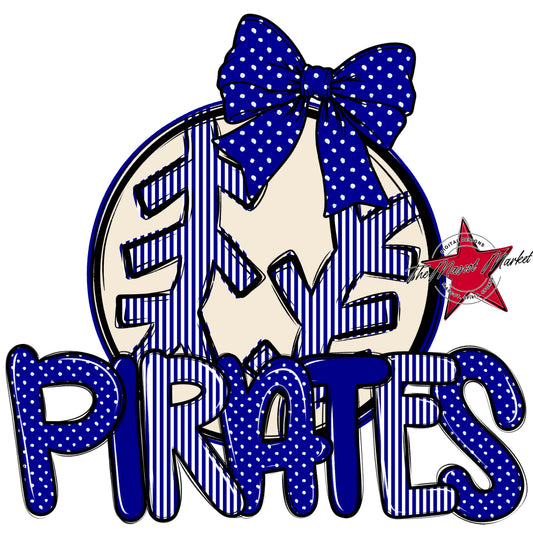 Pirates Baseball-Softball Spirit Design-Blue