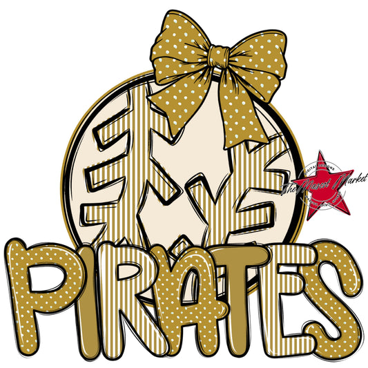 Pirates Baseball-Softball Spirit Design-Gold