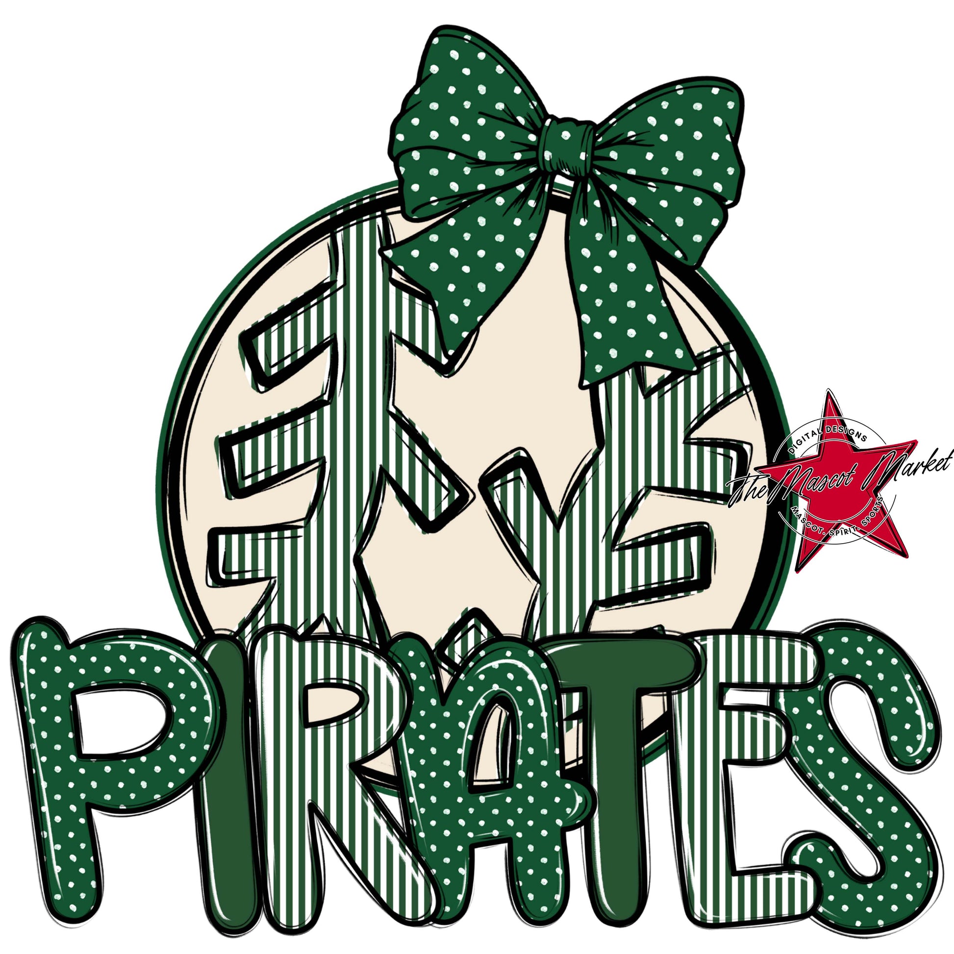 Pirates Baseball-Softball Spirit Design-Green