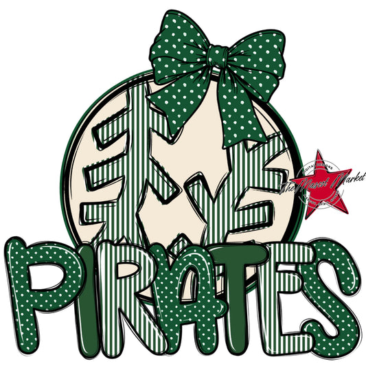 Pirates Baseball-Softball Spirit Design-Green