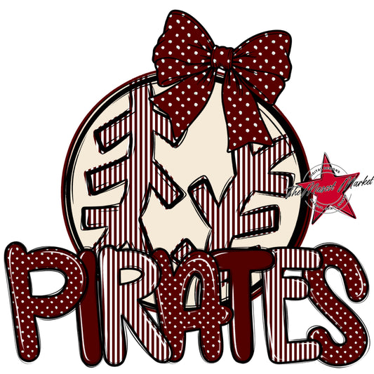 Pirates Baseball-Softball Spirit Design-Maroon
