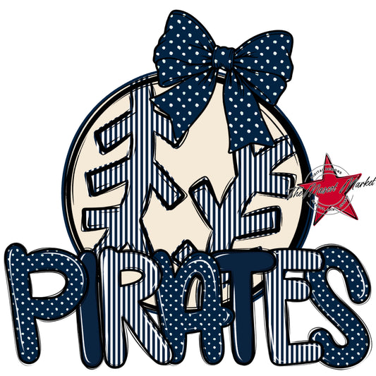 Pirates Baseball-Softball Spirit Design-Navy