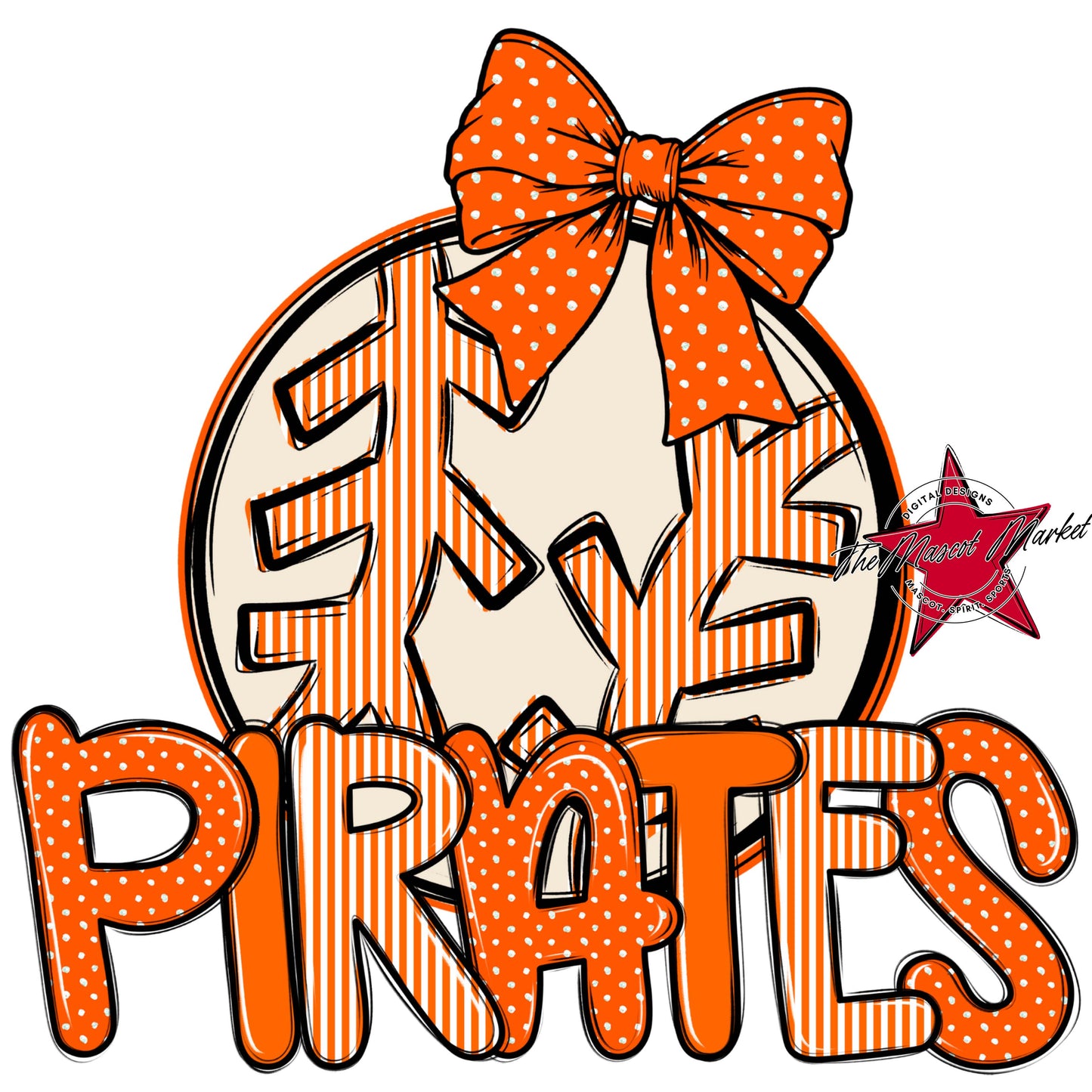 Pirates Baseball-Softball Spirit Design-Orange