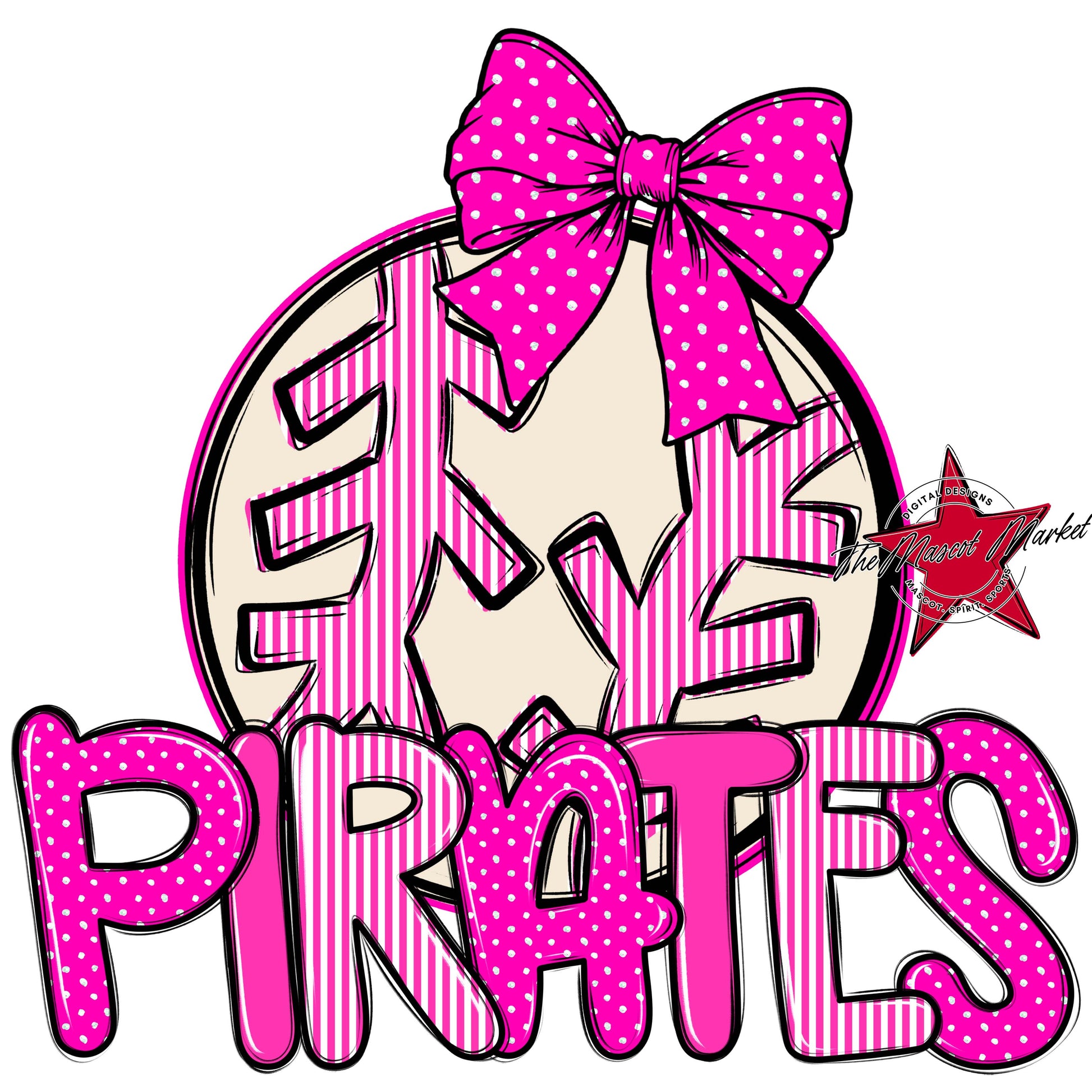 Pirates Baseball-Softball Spirit Design-Pink