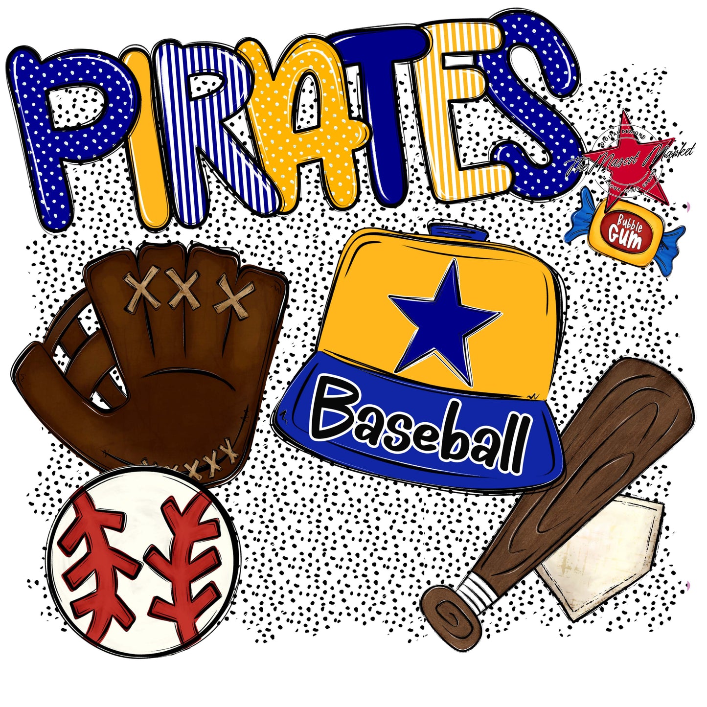 Pirates Baseball Spirit-Blue & Yellow